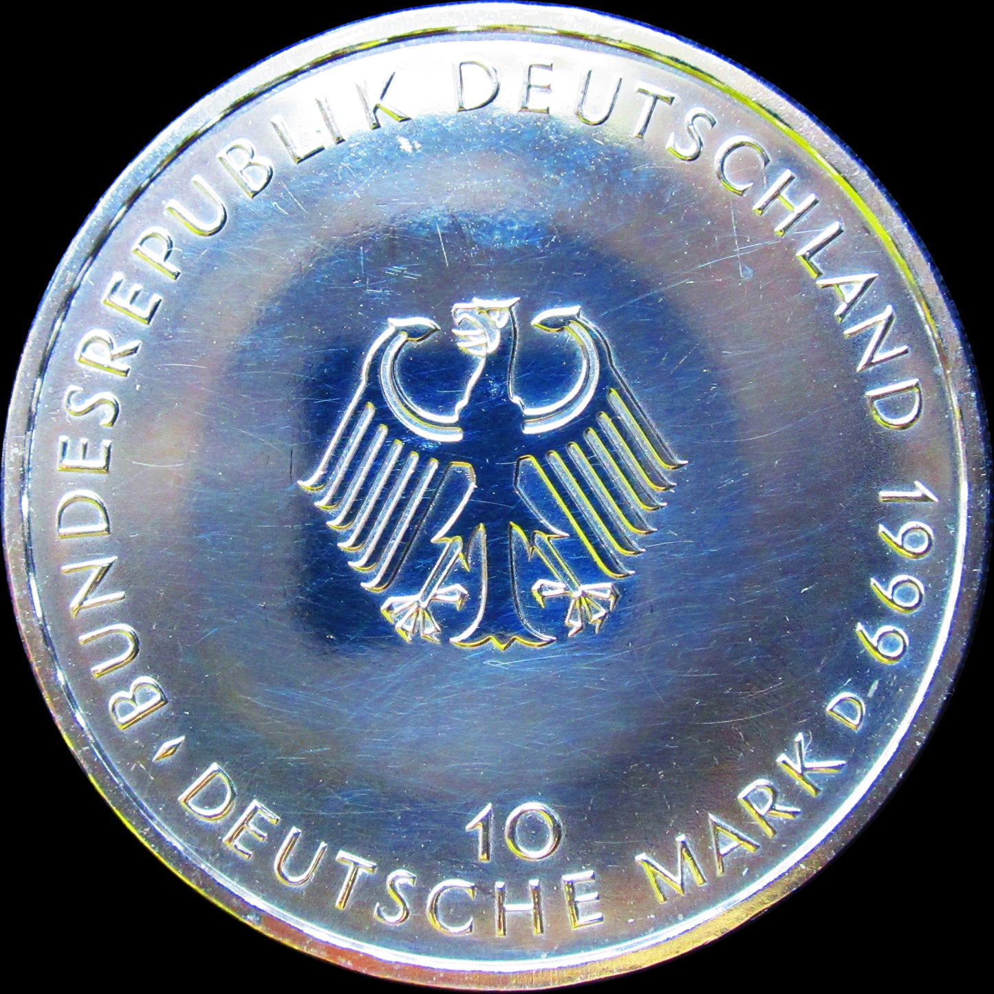 50 YEARS OF THE BASIC LAW, series 10 DM silver coin, 1999