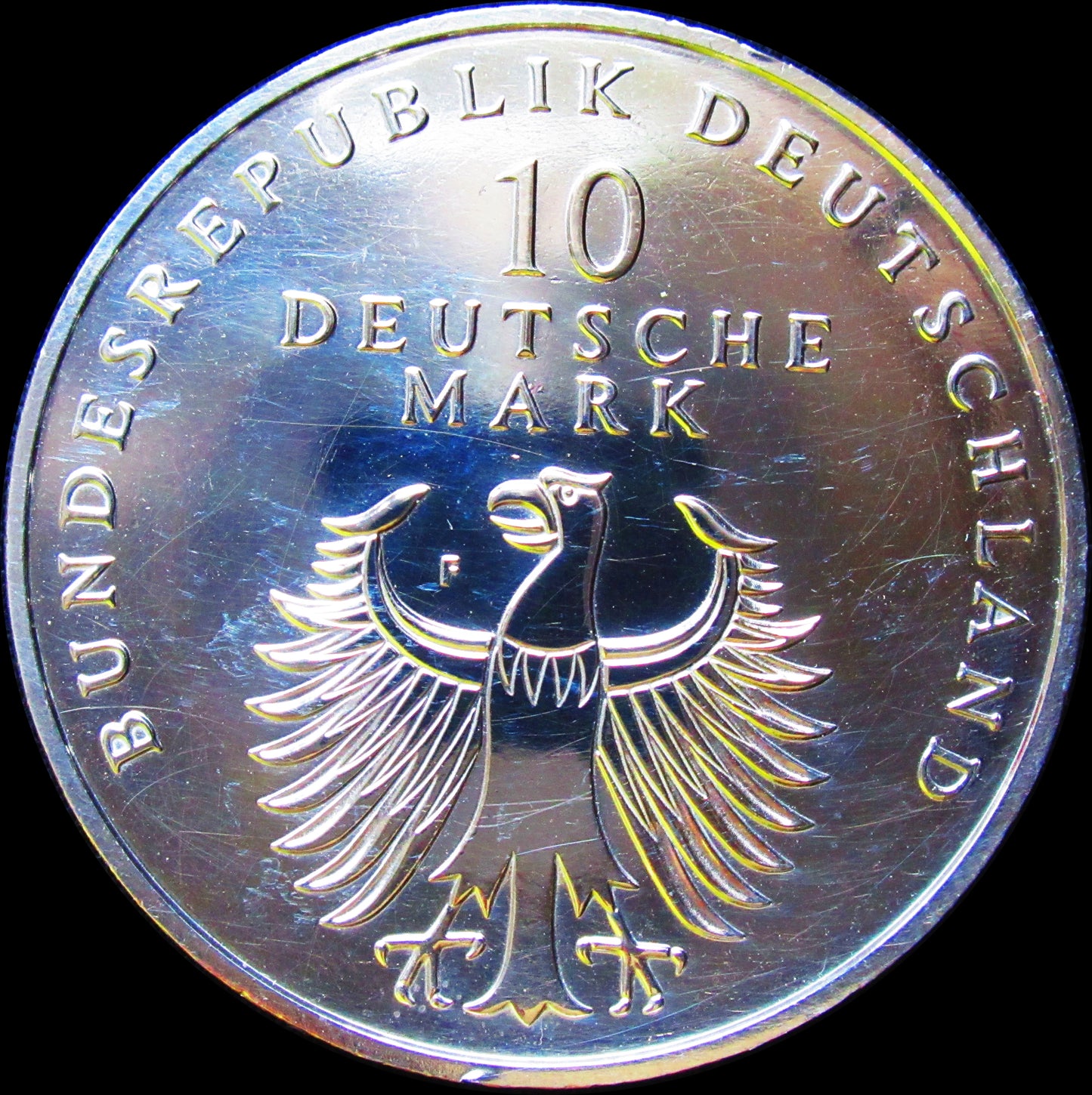 50 YEARS OF GERMAN MARK, series 10 DM silver coins, 1998