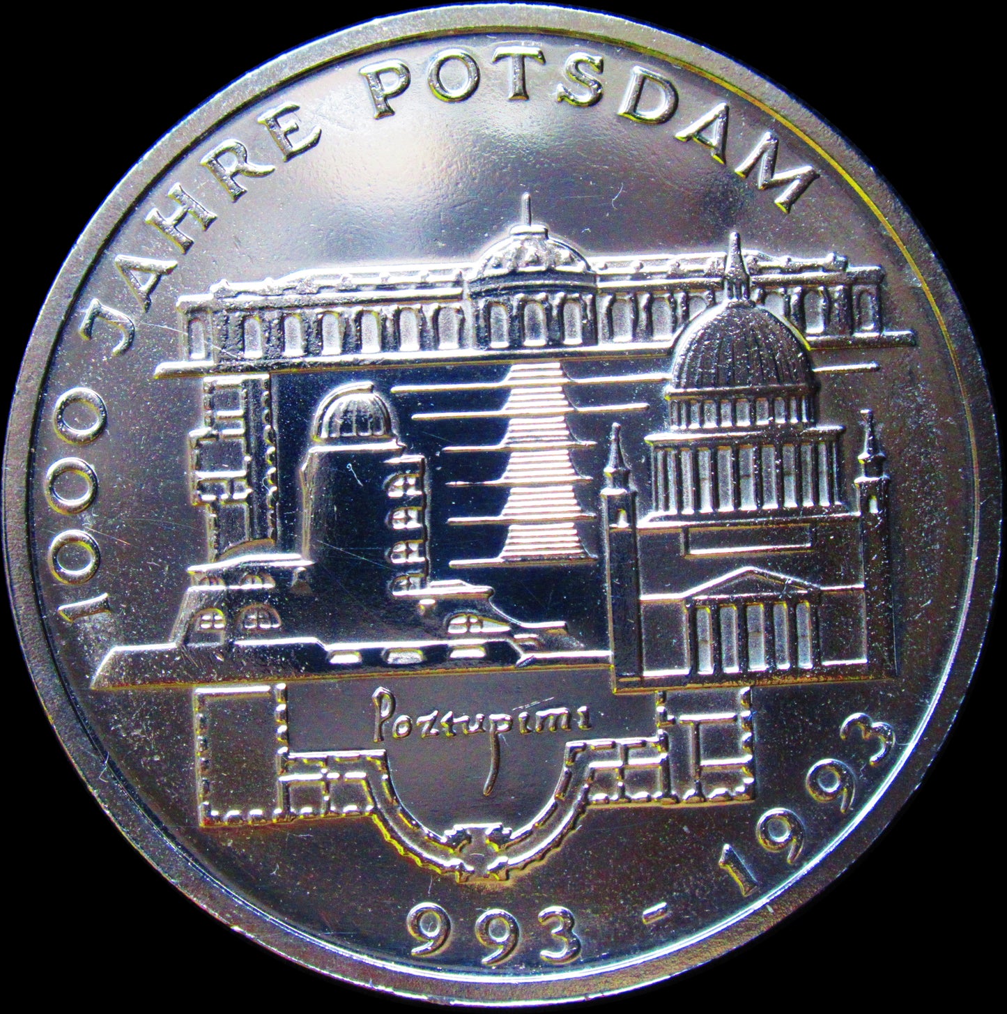 1000 YEARS OF POTSDAM, series 10 DM silver coin, 1993