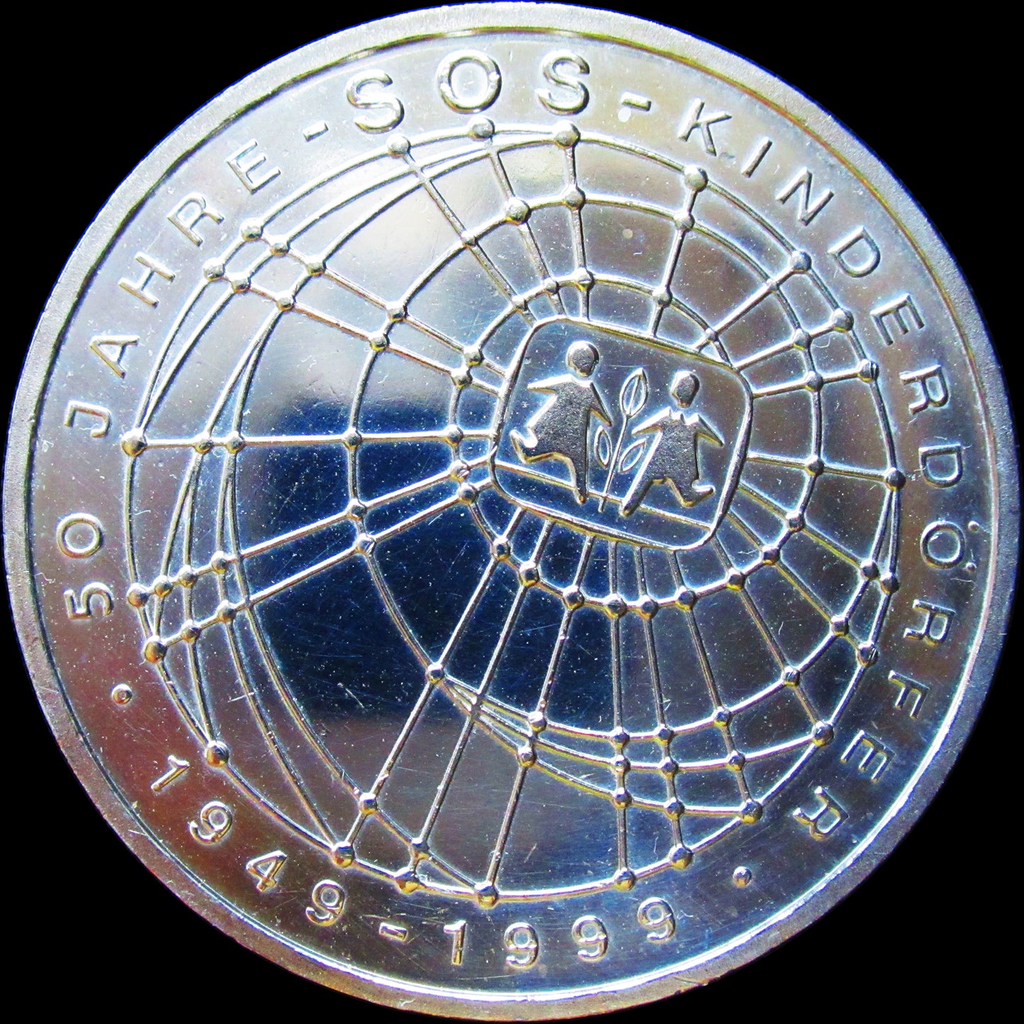 SOS KINDERDÖRFER, Serie 10 DM Silbermünze, 1999