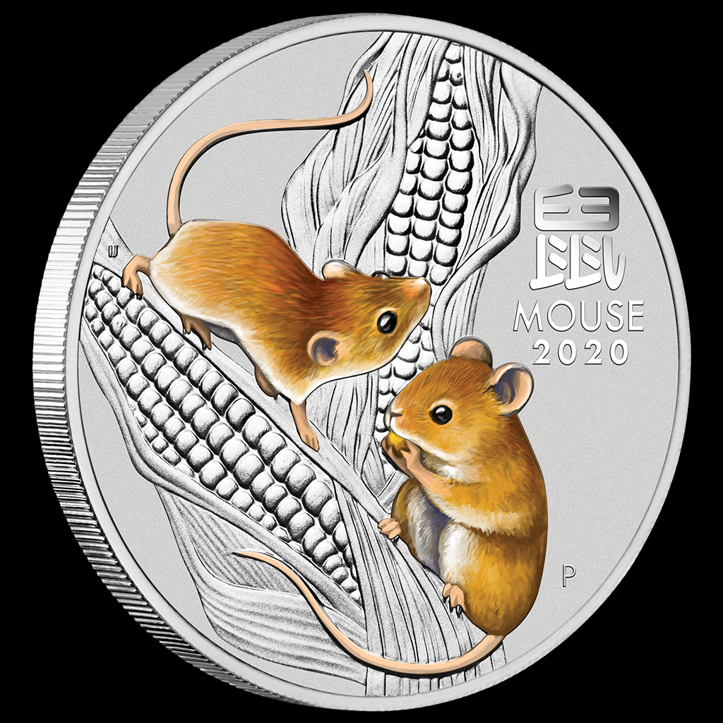 YEAR OF THE MOUSE, Serie Lunar III, 0,5 oz Silver 0,5 $, 2020