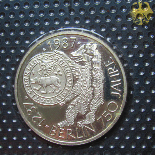 750 JAHR FEIER BERLIN, 10 DM Silbermünze Spiegelglanz, 1987
