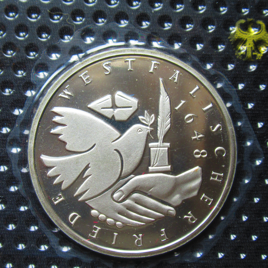 PEACE OF WESTFAEL, series 10 DM silver coin mirror finish, 1998