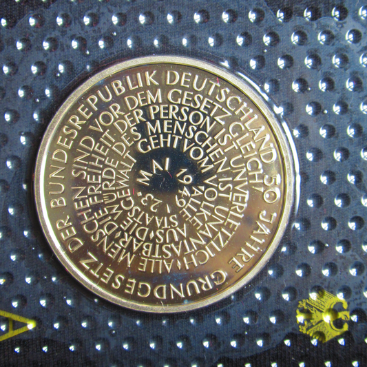 50 YEARS OF THE BASIC LAW, series 10 DM silver coins mirror finish, 1999