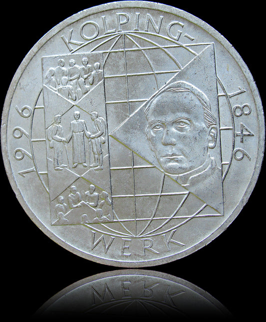 150 YEARS OF KOLPINGWERK series 10 DM silver coin, 1996