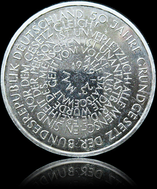 50 JAHRE GRUNDGESETZ, Serie 10 DM Silbermünze, 1999