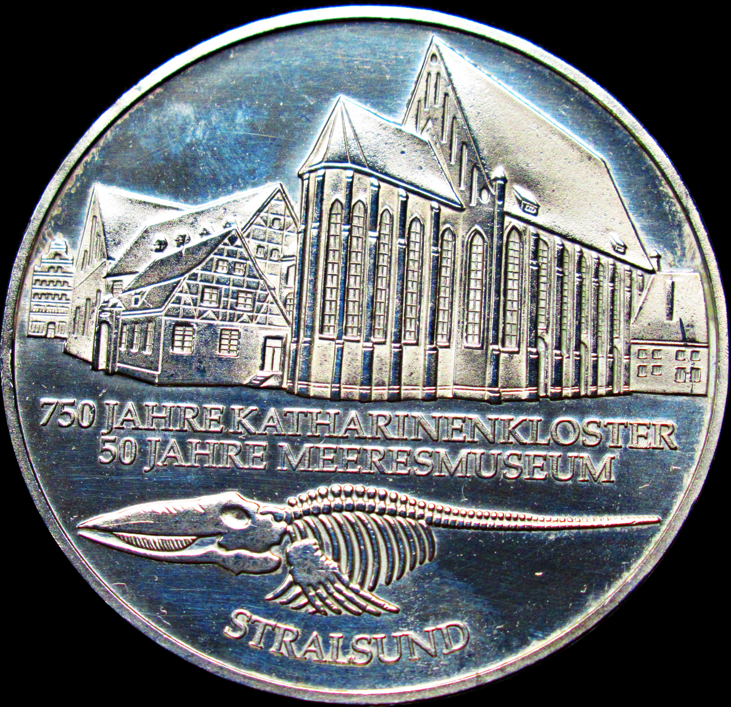 750 YEARS OF CATHARINE MONASTERY STRALSUND, series 10 DM silver coin, 2001