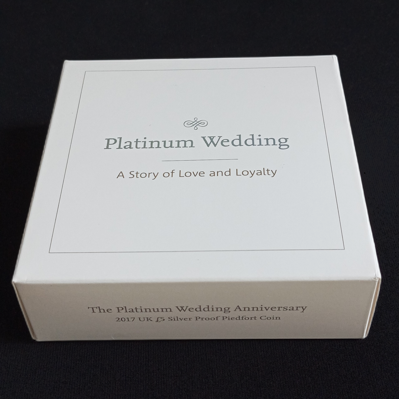 THE PLATINUM WEDDING ANNIVERSARY, 1 oz Silver Piedford Proof, 5 £, 2017