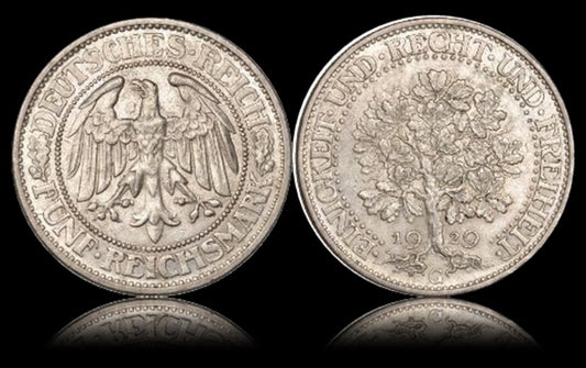 EICHBAUM, 5 Reichsmark Weimarer Republik, 1929 G