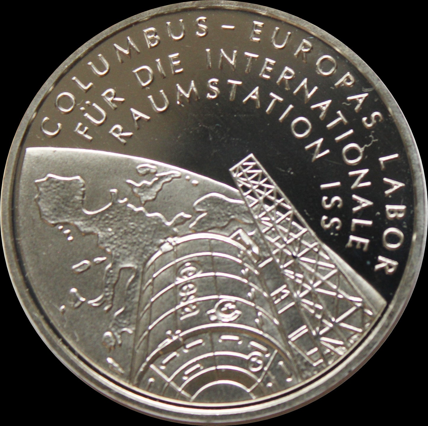 COLUMBUS - INTERNATIONALE RAUMSTATION, Serie 10 € Silber Gedenkmünzen Deutschland, Stempelglanz, 2004