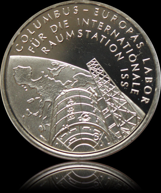 COLUMBUS - INTERNATIONALE RAUMSTATION, Serie 10 € Silber Gedenkmünzen Deutschland, Stempelglanz, 2004