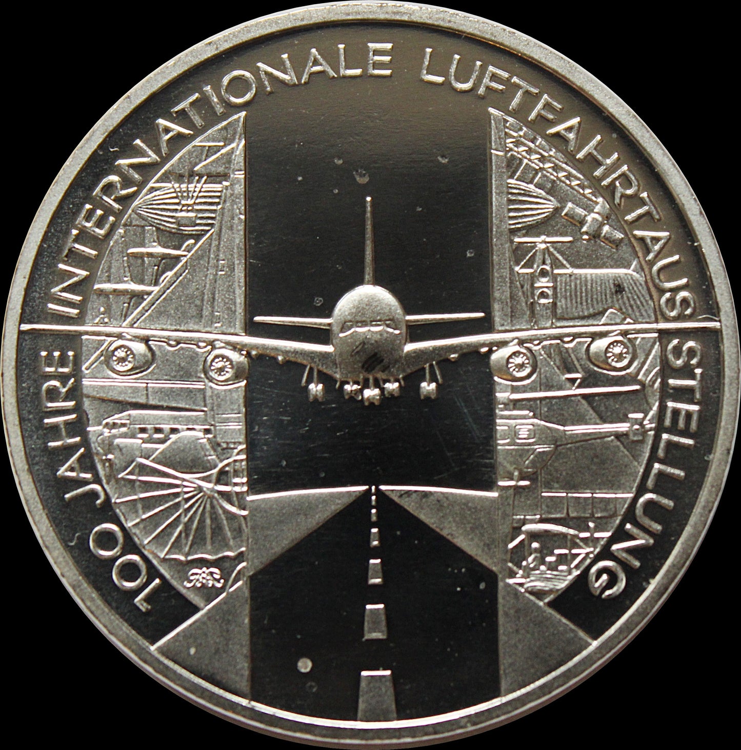 100 JAHRE INTERNATIONALE LUFTFAHRTAUSSTELLUNG, Serie 10 € Silber Gedenkmünzen Deutschland, Stempelglanz, 2009