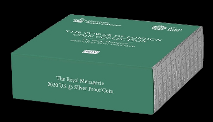 THE ROYAL MENAGERIE, Serie Tower of London, 5£, Silver Proof Piedfort, 2020