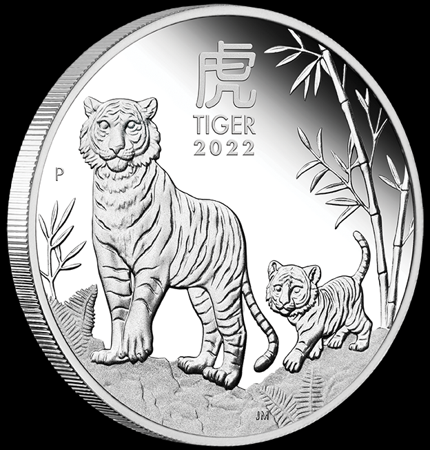 3-COIN SET YEAR OF THE TIGER, Serie Lunar III 2022, 3 x 1 oz Silber, 3 x 1$, 2022