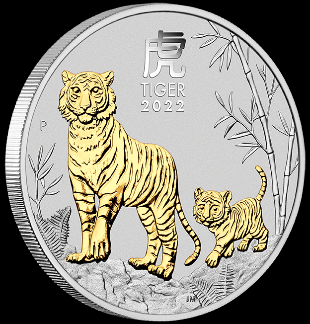 3-COIN SET YEAR OF THE TIGER, Serie Lunar III 2022, 3 x 1 oz Silber, 3 x 1$, 2022