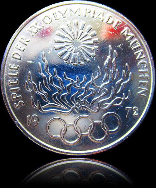 5. MOTIV DER OLYMPIAMÜNZE, Serie 10 DM Silbermünze, 1970
