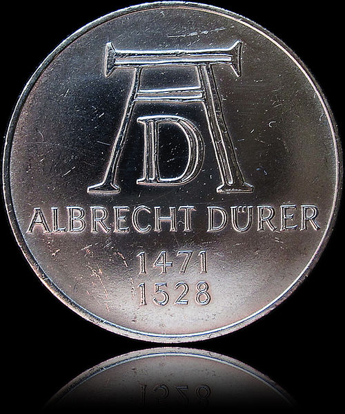 500. GEBURTSTAG ALBRECHT DÜRER, Serie 5 DM Silbermünze, 1972