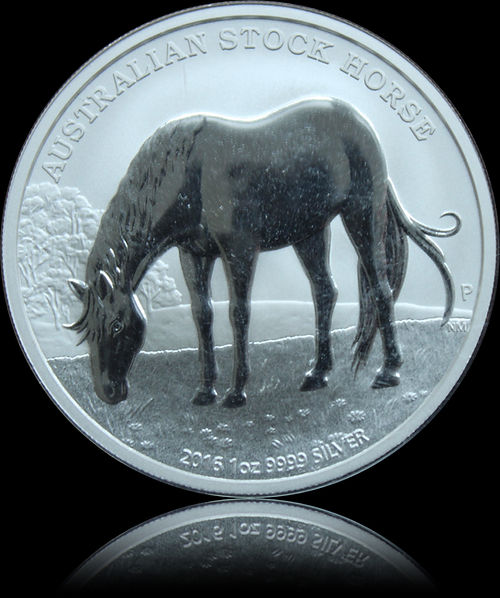 AUSTRALIAN STOCK HORSE 2016, Stock Horse series in blister, 1 oz silver $1, 2016