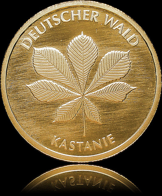 CHESTNUT, German Forest series, 1/8 oz gold 20 euros -F, D, J, G-, 2014