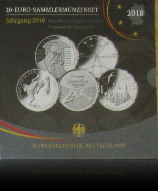 Vintage set 2018 Silver 20-Euro Germany mirror finish, 2018