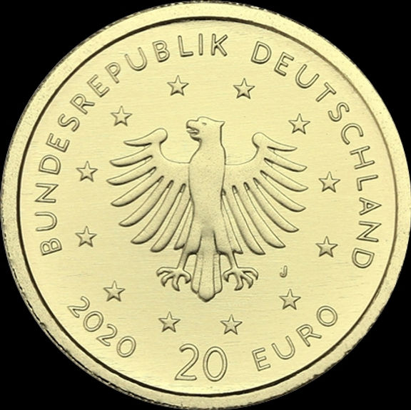 WEISSSTORCH, Serie Heimische Vögel, 1/8 oz Gold 20 € -F, D, J, G-, 2020