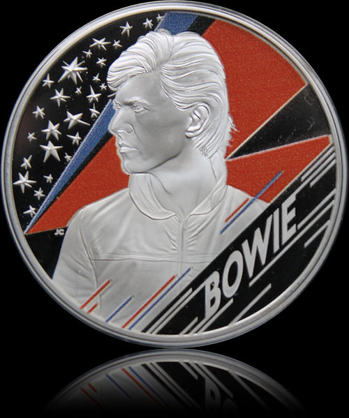 DAVID BOWIE, Music Legends Series, 1 oz Silver Proof Colored, £2, 2020