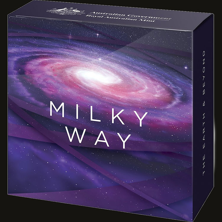 MILKY WAY, Serie Earth and Beyond, 1 oz Silver Proof Coloured Domed 5$, 2019