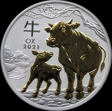 3-COIN SET YEAR OF THE OX, Serie Lunar III 2021 3 x 1 oz Silber, 3 x 1$, 2021