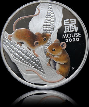 3-COIN SET YEAR OF THE MOUSE, Serie Lunar III 2020 3 x 1 oz Silber, 3 x 1$, 2020