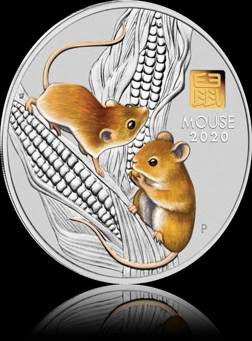 YEAR OF THE MOUSE, Series Lunar III, 1 Kg Silver with Gold Privy Mark $30, 2020