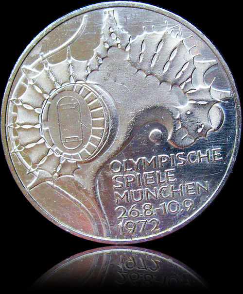 4. MOTIV DER OLYMPIAMÜNZE, AUSGABE 1970, 10 DM Silbermünze