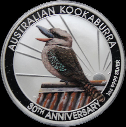 Kookaburra Colored Berlin, Kookaburra Series, 1oz Silver Colored Proof $1, 2020