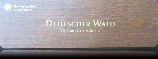 6 x 20 Euro Deutscher Wald, Serie Deutscher Wald, 6 x  1/8 oz Gold 20 Euro  -F, D, J, G-, 2010-2015