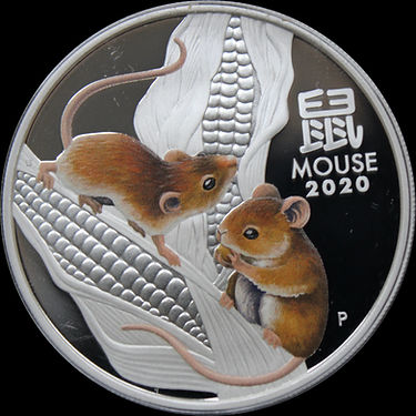 3-COIN SET YEAR OF THE MOUSE, Serie Lunar III 2020 3 x 1 oz Silber, 3 x 1$, 2020