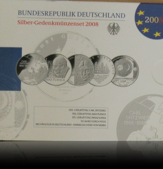 Vintage set 2008 silver 10-Euro Germany proof