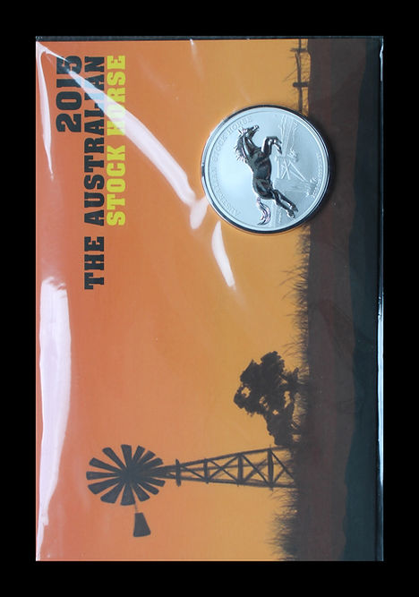 AUSTRALIAN STOCK HORSE 2015, Stock Horse series in blister, 1 oz silver $1, 2015