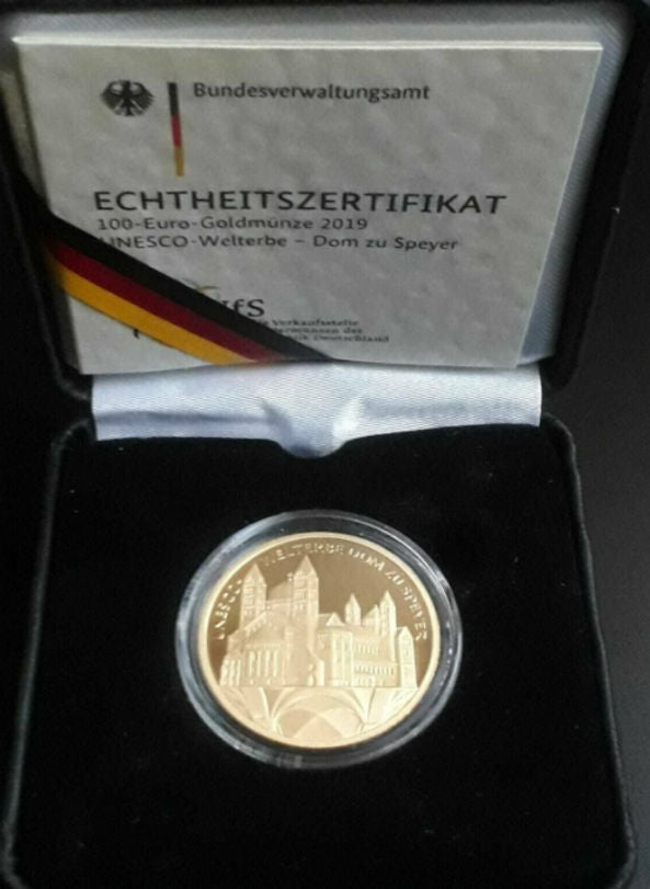 SPEYER CATHEDRAL, UNESCO World Heritage Series 0.5 oz gold -F, D, G, J-, 2019