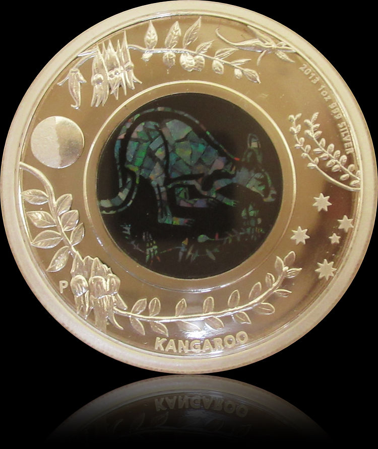 KANGAROO - KANGAROO, Australian Opal Series 1 oz Silver Proof $1, 2014