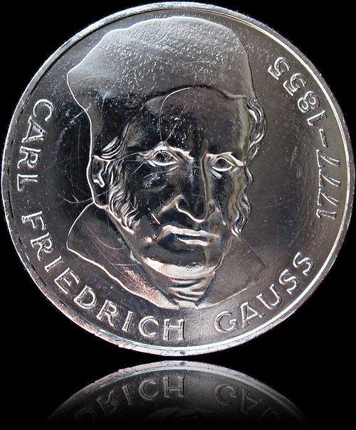 200TH BIRTHDAY OF CARL FRIEDRICH GAUSS, series 5 DM silver coin, 1977