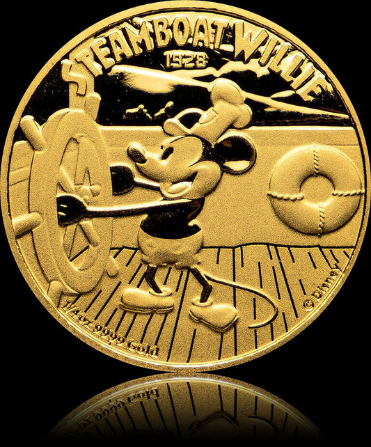 STEAMBOAT WILLIE ™ Disney™ 25 $ Proof 1/4 oz Gold