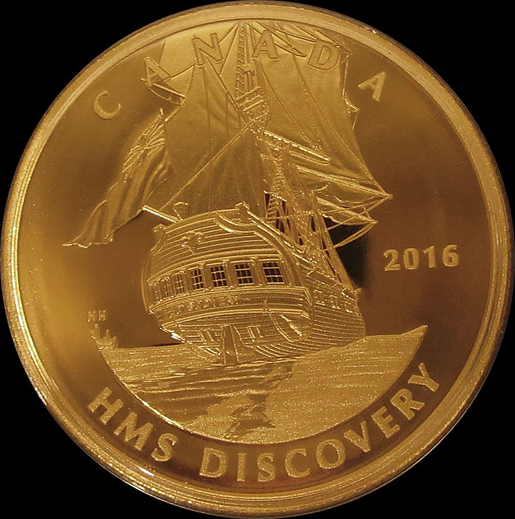 DISCOVERY, Serie Tall Ship Legacy, 1 oz Gold $200, 2016