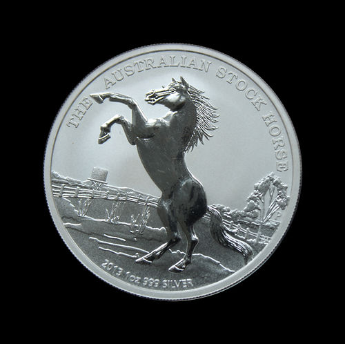 AUSTRALIAN STOCK HORSE 2013, Stock Horse series in blister, 1 oz silver $1, 2013