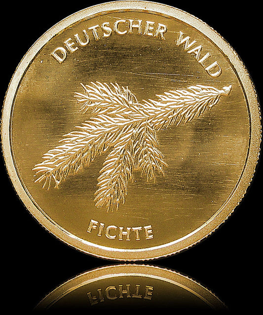 SPRUCE, German Forest series, 1/8 oz gold 20 euros -F, D, J, G-, 2012