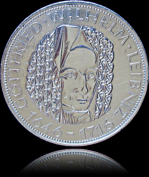 250. TODESTAG WILHELM LEIBNIZ, Serie 5 DM Silbermünze, 1967