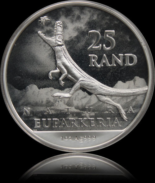 EUPAKERIER ARCHESAURUS, Serie Natura South African Mint, 1 oz Silber 25 Rand, 2019