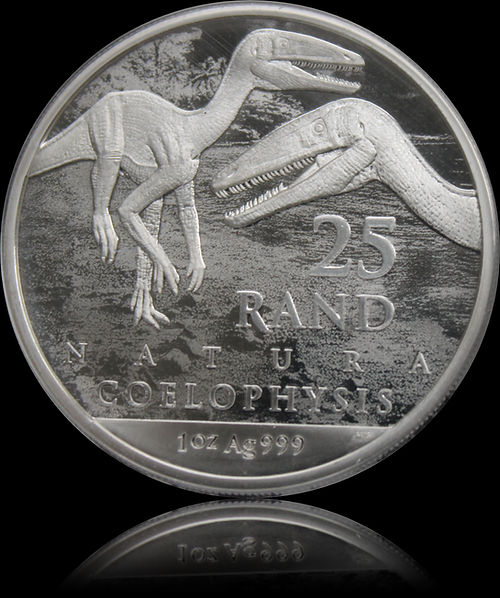 COELOPHYSIS ARCHESAURUS, Serie Natura South African Mint, 1 oz Silber 1 Rand, 2020