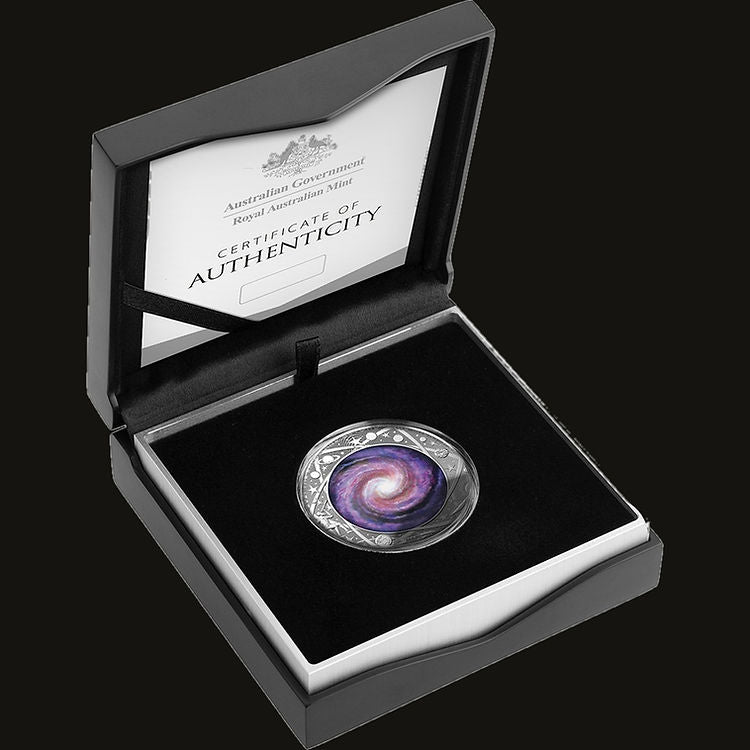 MILKY WAY, Serie Earth and Beyond, 1 oz Silver Proof Coloured Domed 5$, 2019