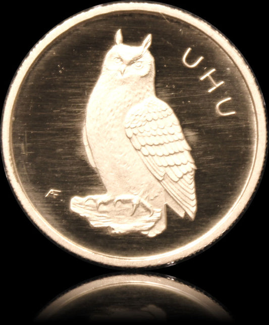 UHU, Serie  Heimische Vögel, 1/8oz Gold  -F- 20€, 2018