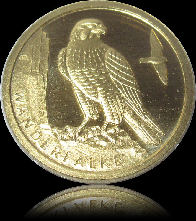 WANDERFALKE, Serie Heimische Vögel, 1/8 oz Gold 20 € -A-, 2019