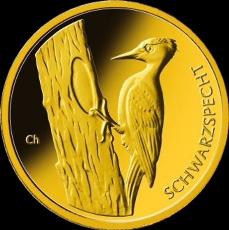 SCHWARZSPECHT Heimische Vögel  2021 (D) 20 Euro 1/8 oz Gold -A-